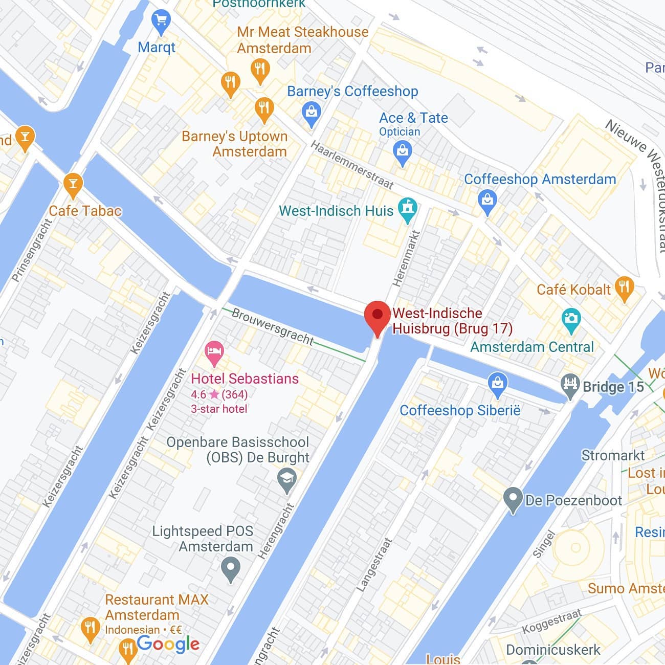 West-Indische huisbrug map